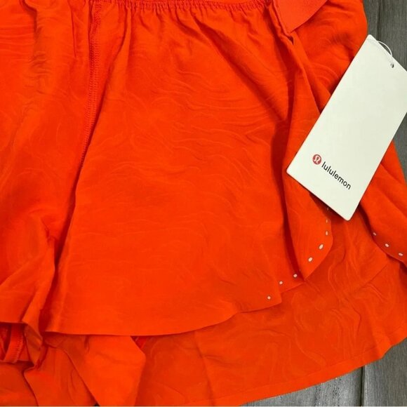 Lululemon Fast and Free High-Rise Short 2" *Airflow In-Sense Emboss Solar Orange - Picture 6 of 10